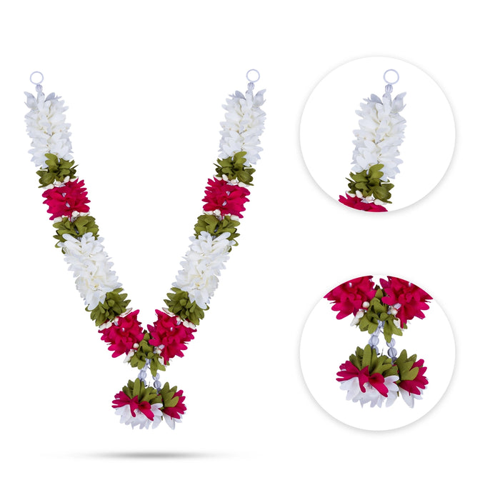 Artificial Flower Garland- 14 Inches | Artificial Mala/Fake Flower Garland/ Cloth Garland For Puja & Decoration - Mala