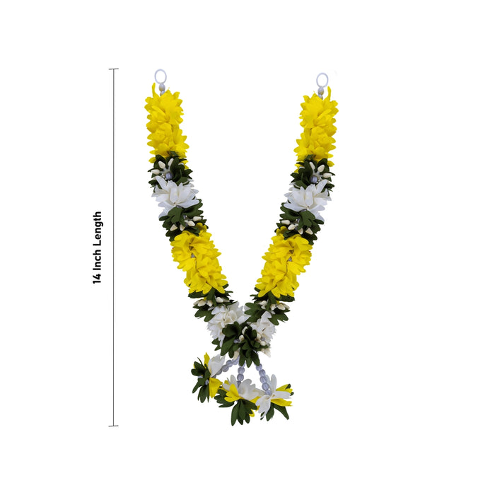 Artificial Flower Garland- 14 Inches | Artificial Mala/Fake Flower Garland/ Cloth Garland For Puja & Decoration - Mala