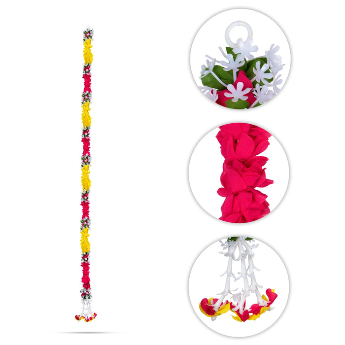 Side Toran - 52 Inches | Plastic Thoran/ Artificial Flower Toran/ Door Hanging Toran for Door - Toran