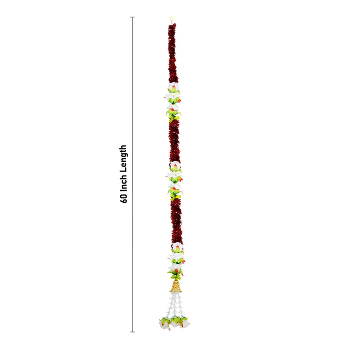 Side Toran Pair - 60 Inches | Rose With Bell Design Thoran/ Artificial Flower Toran for Home Decor - Toran