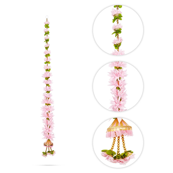Side Toran Pair - 49 Inches | Flower Design Thoran/ Artificial Flower Toran for Home Decor - Toran