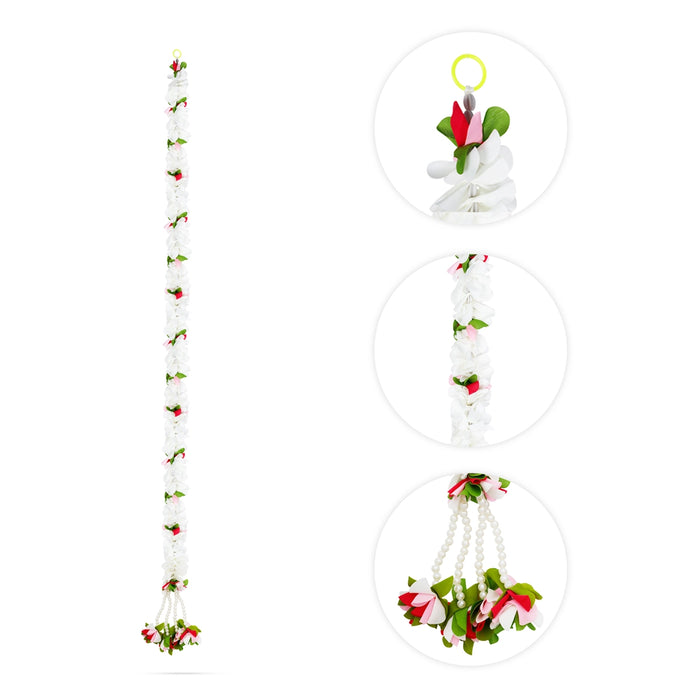 Side Toran Pair - 52 Inches | Flower Design Thoran/ Door Hanging Toran/ Artificial Flower Toran for Home Decor - Toran