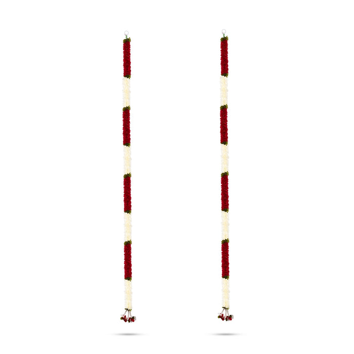 Side Toran Pair - 72 Inches | 2 Pcs/ Artificial Flower Thoran/ Door Hanging Toran For Festive Decor/ Assorted