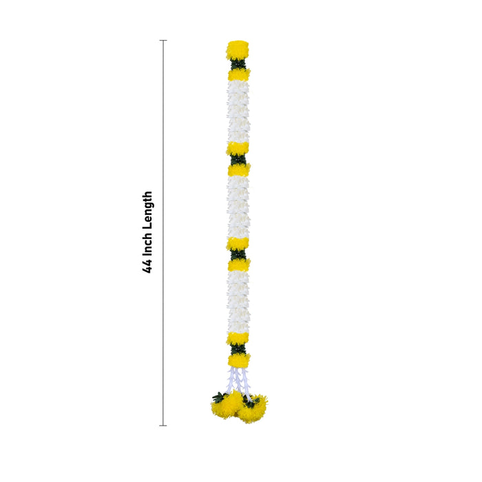 Jasmine & Marigold Flower Side Toran Pair - 44 Inches | Artificial Flower Thoran/ Hanging Toran For Home Decor - Toran