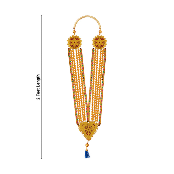 VIP Malai - 2 Feet | Four Line Scented Sandalwood Garland/ Artificial Mala/ VIP Garland for Photo Frame - Mala