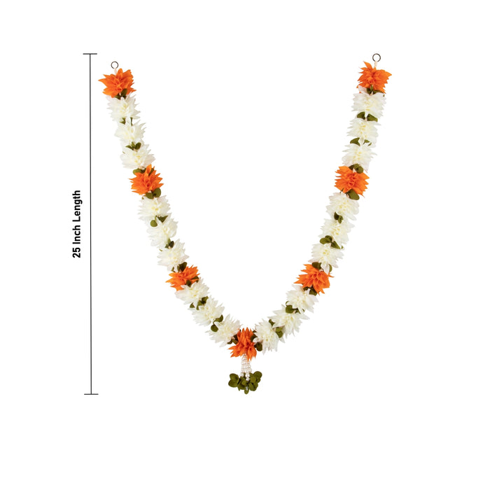 Artificial Flower Garland - 25 Inches | Cloth Mala/ Artificial Mala for Photo Frame - Mala
