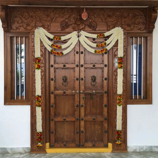 Door Toran Set  - Triple Layer |  Thoran/ Artificial Flower Toran/ Bandanwar for Door Decor/ Assorted Design & Colour - Toran