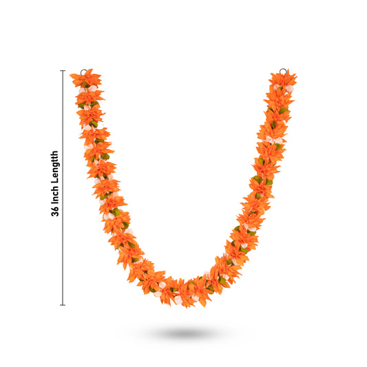 Artificial Flower Garland - 36 Inches | Flower Toran/ Artificial Mala for Photo Frame/ Assorted Design & Colour - Mala