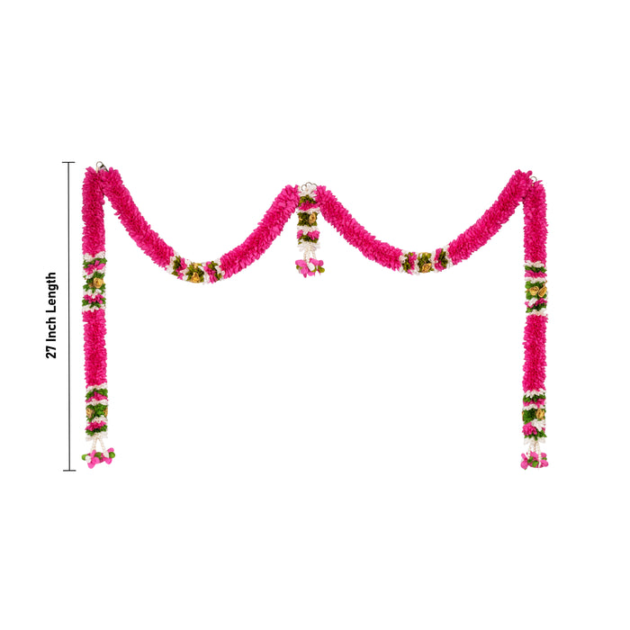Door Toran Set - 27 Inches | Artificial Flower Toran/ Thoran/ Bandanwar for Door Decor/ Assorted Design & Colour - Toran