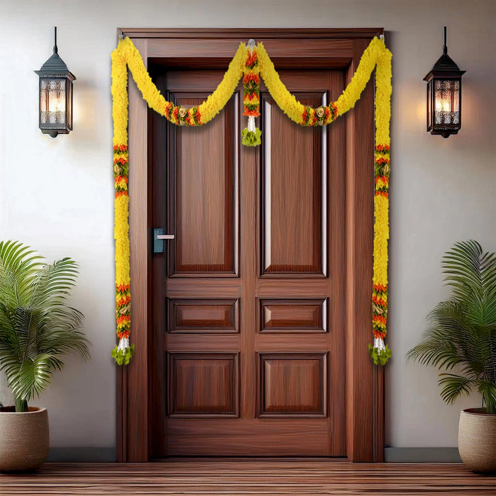 Door Toran Set - 27 Inches | Artificial Flower Toran/ Thoran/ Bandanwar for Door Decor/ Assorted Design & Colour - Toran