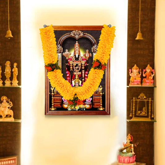 Artificial Flower Garland - 20 Inches | Flower Toran/ Artificial Mala for Photo Frame/ Assorted Design & Colour - Mala
