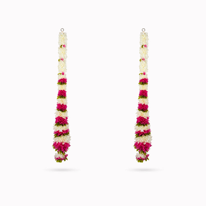 Side Toran Pair - 28 Inches | Artificial Flower Thoran/ Door Hanging Toran For Festive Decor & Traditional Vibes - Toran