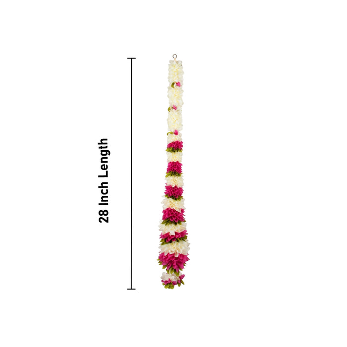 Side Toran Pair - 28 Inches | Artificial Flower Thoran/ Door Hanging Toran For Festive Decor & Traditional Vibes - Toran