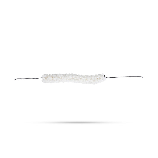 Hair Flower - 11 Inches | White Colour Artificial Flower/ Artificial Gajra/ Cloth Decorative Flower for Hair - Mala
