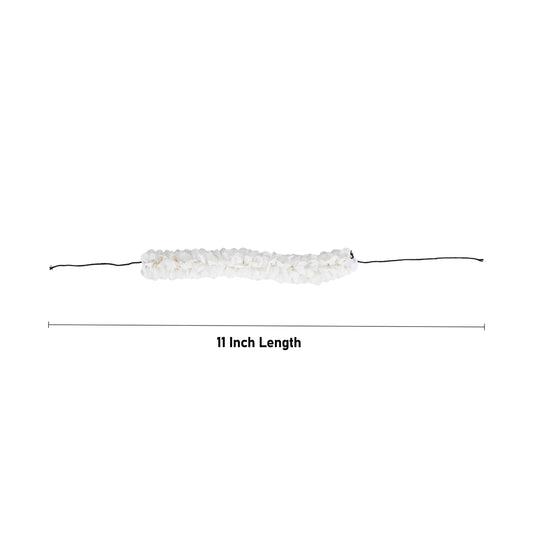 Hair Flower - 11 Inches | White Colour Artificial Flower/ Artificial Gajra/ Cloth Decorative Flower for Hair - Mala