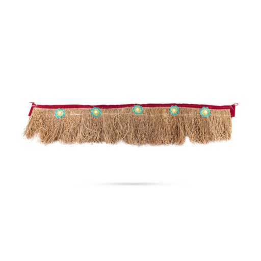 Vettiver Toran - 36 Inches | Natural Vetiver Thoran/ Traditional Door Bandanwar For Auspicious Decor - Toran