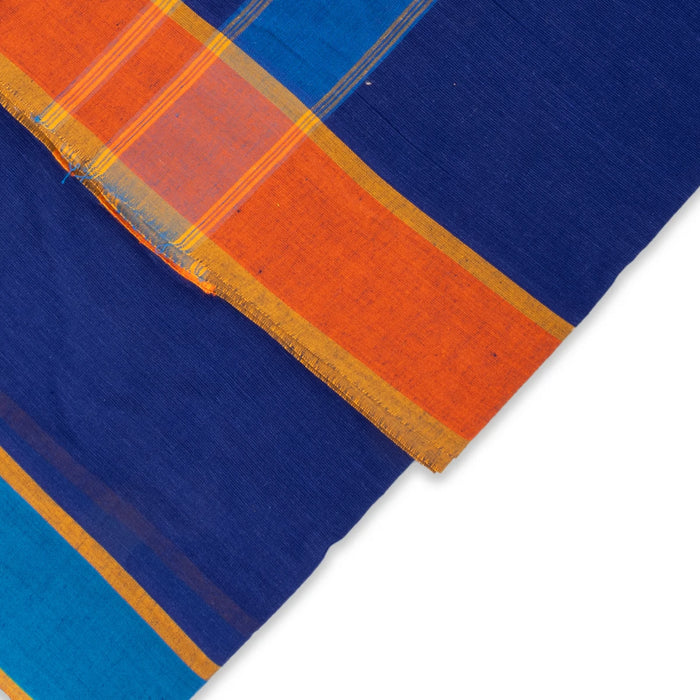 Cotton Veshti - 9 x 5 Yards | 3 Inches Thillana Border Dhoti/ Navy Blue Colour Vesti for Men - Veshti & Dhoti