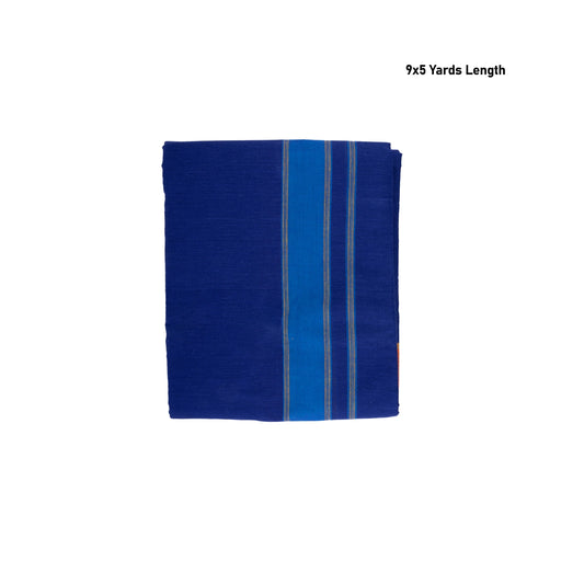 Cotton Veshti - 9 x 5 Yards | 3 Inches Thillana Border Dhoti/ Navy Blue Colour Vesti for Men - Veshti & Dhoti
