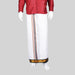 Veshti - 9 x 5 Yards | White Dhoti/ 7 Kan Mayilkan Border Vesti for Men - Veshti & Dhoti