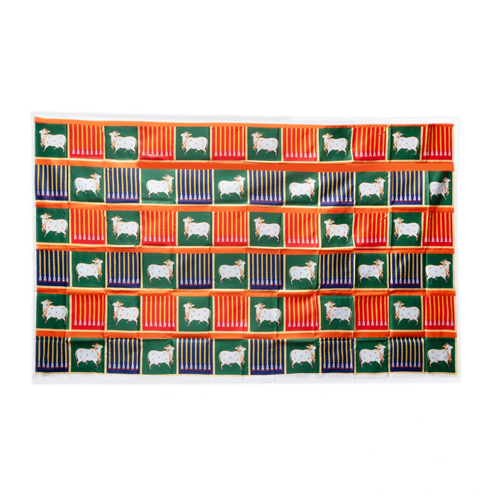 Pooja Screen- 5 x 8 Inches | Cotton Curtain / Temple Screen / Decorative Curtain For Pooja Room - Deity Curtain