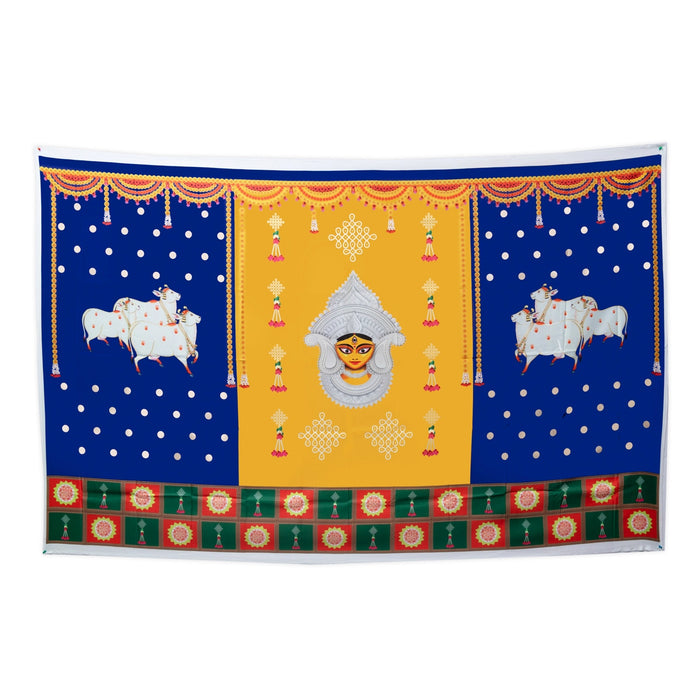 Pooja Screen- 5 x 8 Inches | Cotton Curtain / Temple Screen / Decorative Curtain For Pooja Room - Deity Curtain