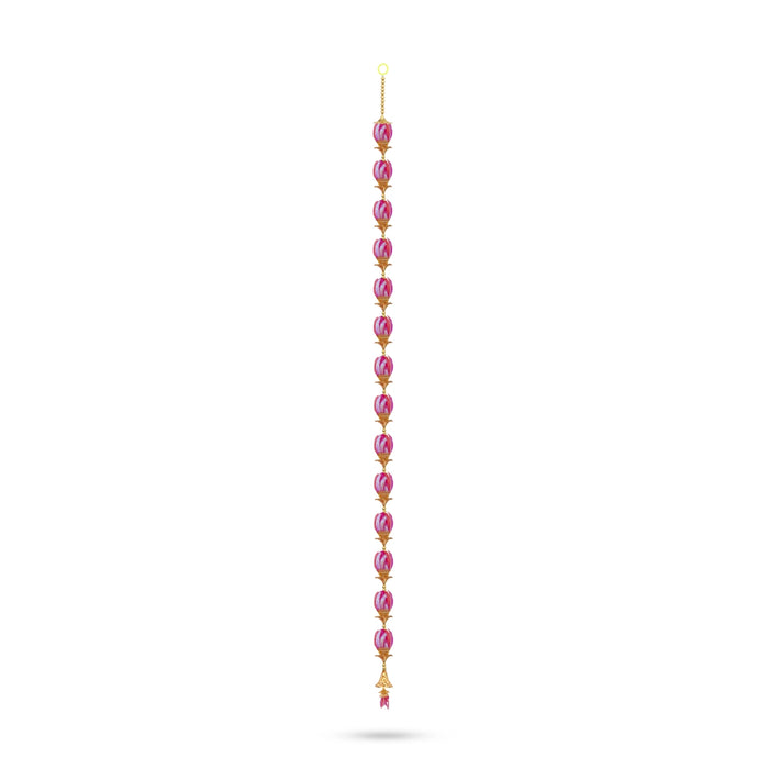 Side Toran - 37 Inches | Beads With Rose Design Thoran/ Artificial Flower Toran for Home Decor - Toran