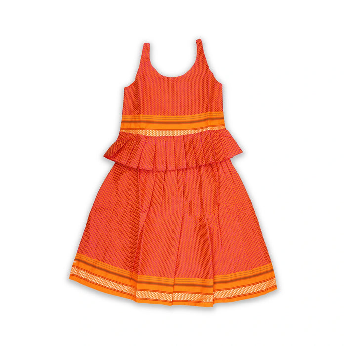 Sleeveless Pavadai Sattai - Size 16 | Cotton Skirt And Top/Traditional Dress/South Indian Dress For Baby Girls - Long Skirts / Ghagra / Pavadai