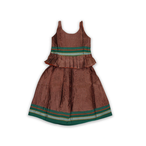 Sleeveless Pavadai Sattai - Size 18 | Cotton Skirt And Top/Traditional Dress/South Indian Dress For Baby Girls - Long Skirts / Ghagra / Pavadai