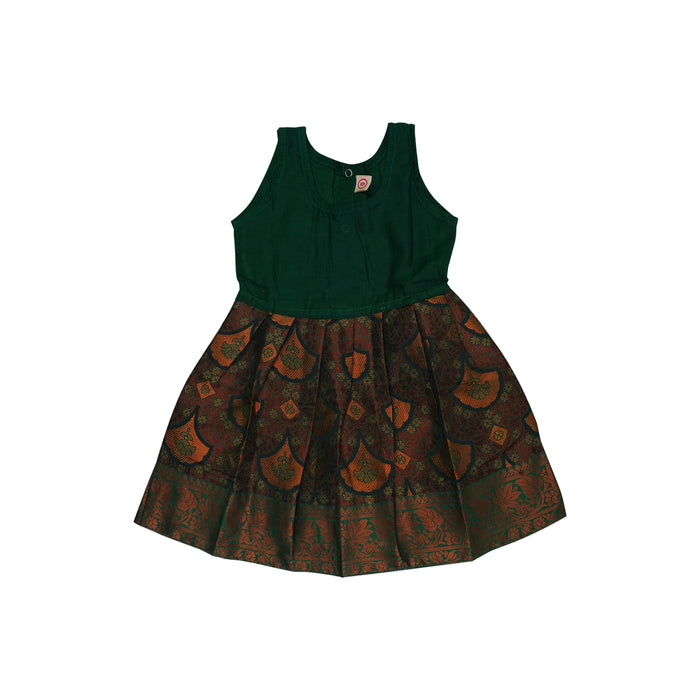 Pavadai Sattai | Size 0-1/ Varanasi Cotton Skirt And Top/ Traditional Dress/ South Indian Dress For Baby Girls - Long Skirts / Ghagra / Pavadai