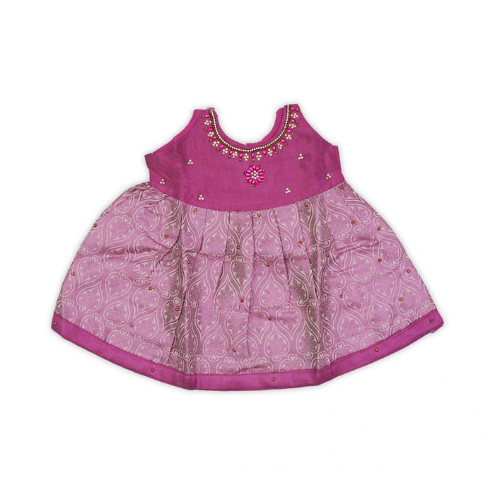 Sleeveless Frock Dress- Size New Born | Gown Dress/Kerala Cotton Readymade Dress/Traditional Dress For Baby Girls - Long Skirts / Ghagra / Pavadai