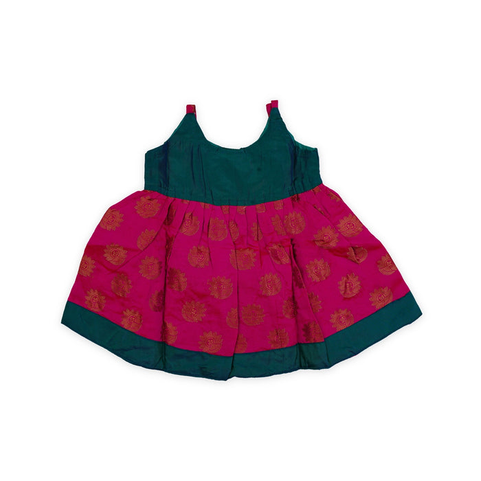 Sleeveless Frock Dress-Size New Born | Jacquard Cloth Gown Dress/Readymade Dress/Traditional Dress For Baby Girls - Long Skirts / Ghagra / Pavadai