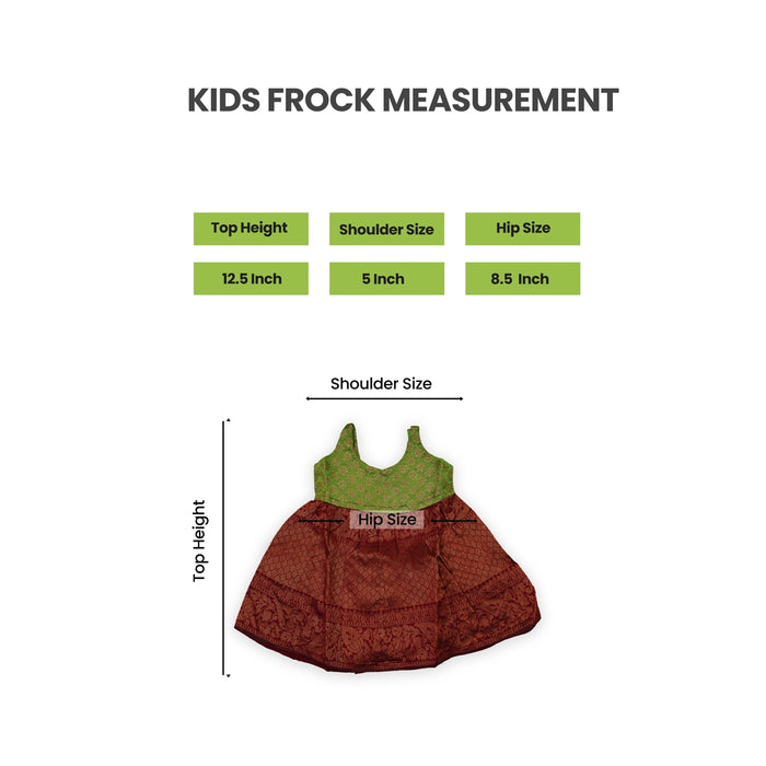 Sleeveless Frock Dress-Size New Born | Jacquard Cloth Gown Dress/Readymade Dress/Traditional Dress For Baby Girls - Long Skirts / Ghagra / Pavadai