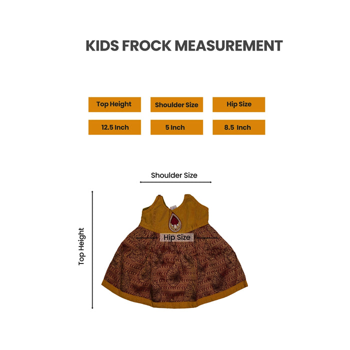 Sleeveless Frock Dress - Size New Born | Pure Silk Gown Dress/ Jari Design Readymade Dress For Baby Girls - Long Skirts / Ghagra / Pavadai