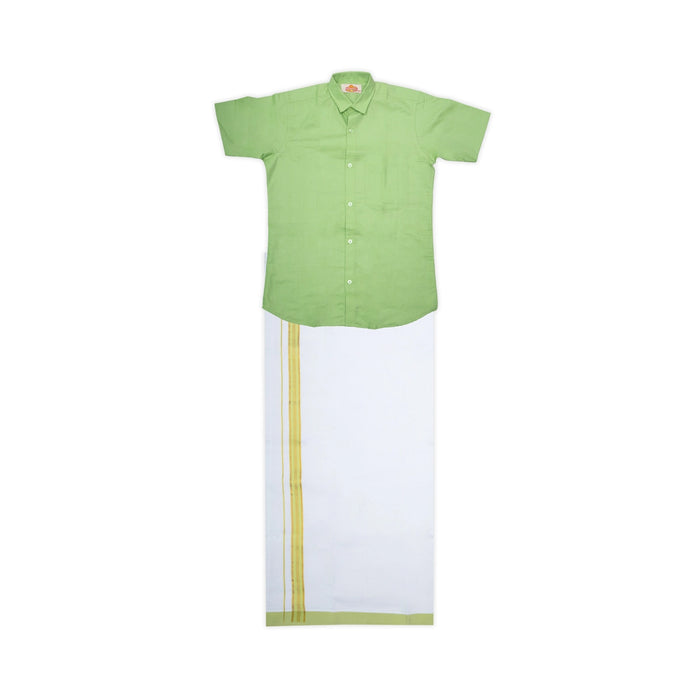 Veshti Shirt Pair | Size 13-14/ Tamil Traditional Dress/ Velcro Vesti Shirt/ Dhoti Shirt For Boys Festival Wear - Veshti & Dhoti