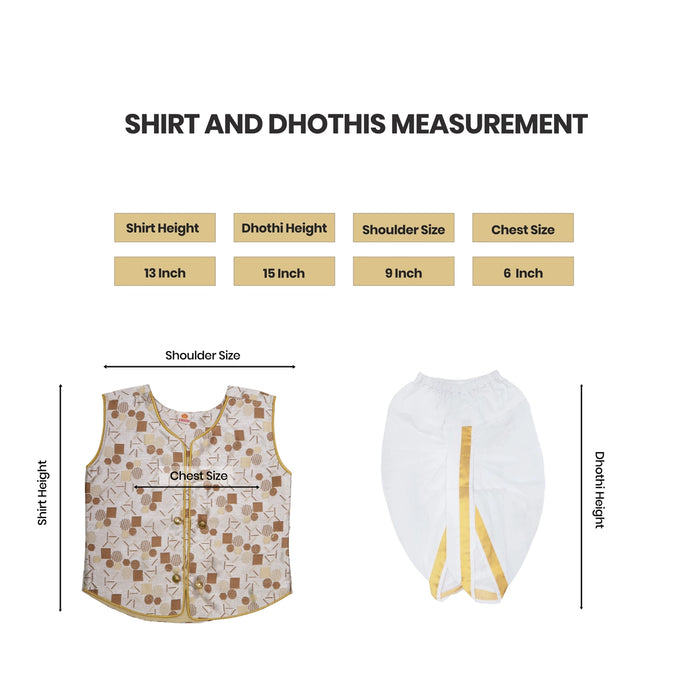 Readymade Panchakacham Dhoti Pair - Size 12 Months | Cotton Panchakajam/ Traditional Dress For Baby Rituals - Veshti & Dhoti