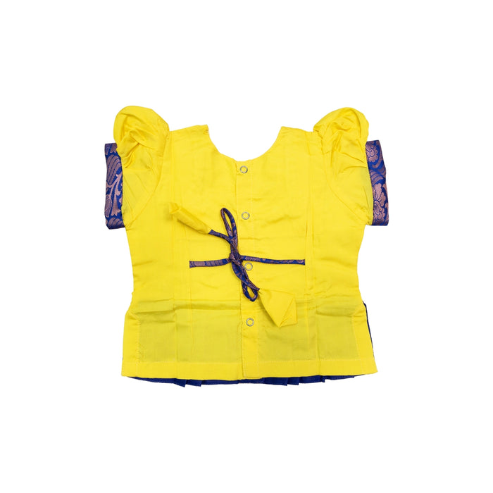 Pattu Pavadai Sattai Pair - Size 0 | Jacquard Skirt And Top/South Indian Dress/Traditional Dress For Baby Girls - Long Skirts / Ghagra / Pavadai