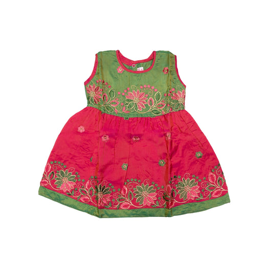Frock Dress - Size 6 Month | Embroidery Gown Dress/ Ethnic Wear/ Readymade Dress For Baby Girls Festive Outfit - Long Skirts / Ghagra / Pavadai