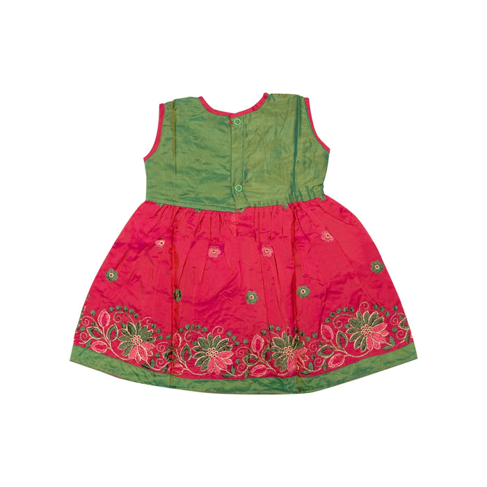 Frock Dress - Size 6 Month | Embroidery Gown Dress/ Ethnic Wear/ Readymade Dress For Baby Girls Festive Outfit - Long Skirts / Ghagra / Pavadai