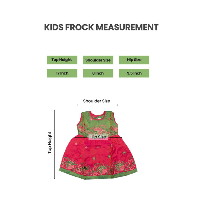 Frock Dress - Size 6 Month | Embroidery Gown Dress/ Ethnic Wear/ Readymade Dress For Baby Girls Festive Outfit - Long Skirts / Ghagra / Pavadai