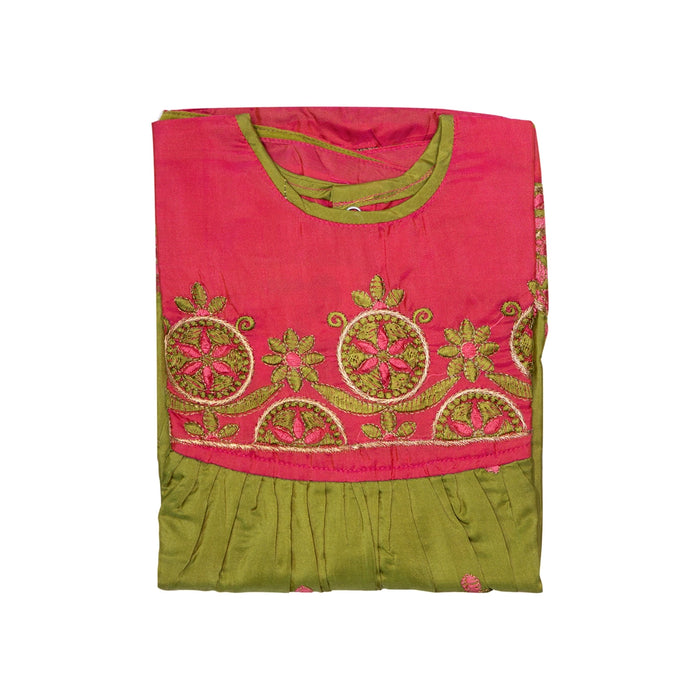 Frock Dress - Size 6 Month | Embroidery Gown Dress/ Ethnic Wear/ Readymade Dress For Baby Girls Festive Outfit - Long Skirts / Ghagra / Pavadai
