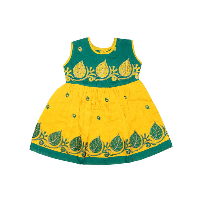 Frock Dress - Size 6 Month | Embroidery Gown Dress/ Ethnic Wear/ Readymade Dress For Baby Girls Festive Outfit - Long Skirts / Ghagra / Pavadai