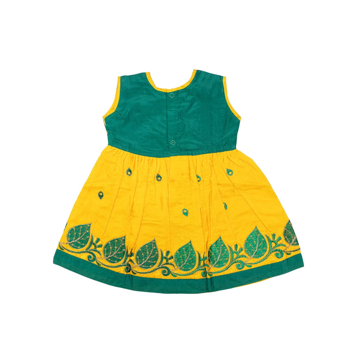 Frock Dress - Size 6 Month | Embroidery Gown Dress/ Ethnic Wear/ Readymade Dress For Baby Girls Festive Outfit - Long Skirts / Ghagra / Pavadai