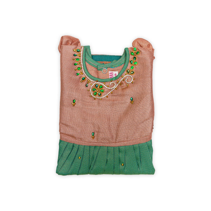 Pattu Frock Dress - Size 6 Month | Jacquard Gown Dress/Ethnic Wear/Readymade Dress For Baby Girls Festival Look - Long Skirts / Ghagra / Pavadai