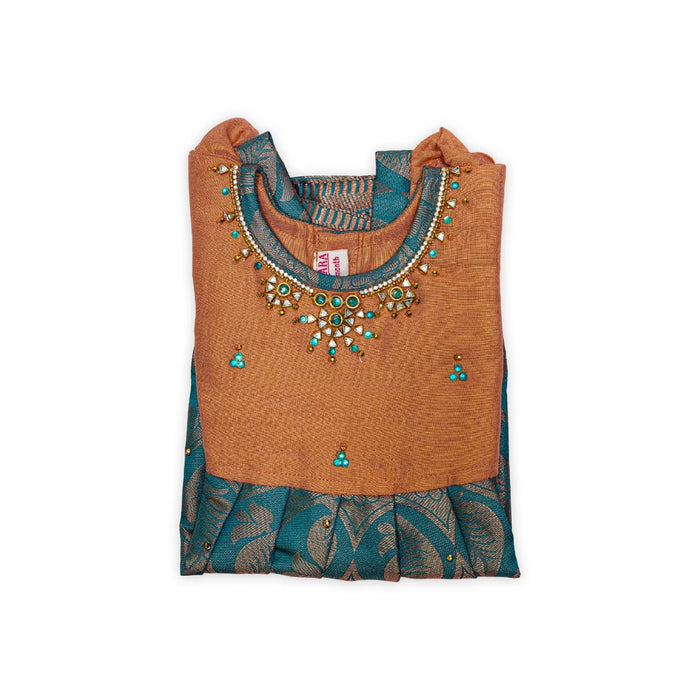 Pattu Frock Dress - Size 6 Month | Jacquard Gown Dress/Ethnic Wear/Readymade Dress For Baby Girls Festival Look - Long Skirts / Ghagra / Pavadai