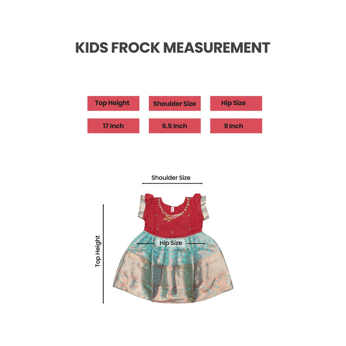 Pattu Frock Dress - Size 6 Month | Varanasi Gown Dress/Ethnic Wear/Readymade Dress For Baby Girls Festival Look - Long Skirts / Ghagra / Pavadai