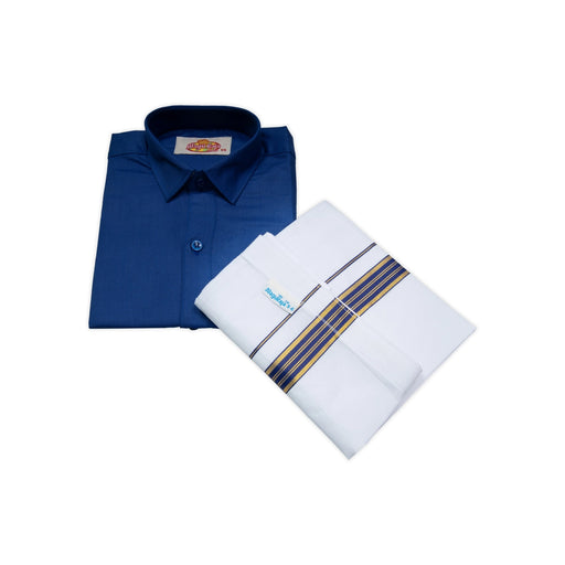 Veshti Shirt Pair | Size 1 - 2/ Tamil Traditional Dress/ Velcro Vesti Shirt/ Dhoti Shirt For Boys Festival Wear - Veshti & Dhoti