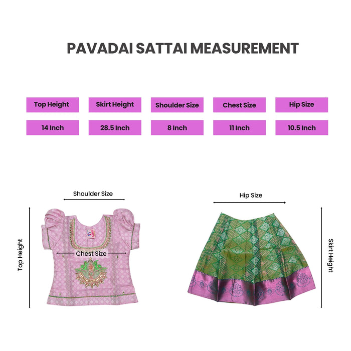 Pattu Pavadai Sattai Pair - Size 20 | South Indian Dress/ Skirt And Top/ Traditional Dress For Baby Girls - Long Skirts / Ghagra / Pavadai