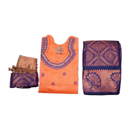 Pattu Pavadai Sattai - Size 16-18 | Skirt And Top/ Pattu Pavadai Lehenga South Indian Dress For Festive Use - Long Skirts / Ghagra / Pavadai