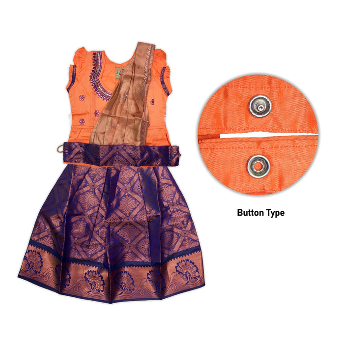 Pavadai Sattai Set - 26 x 10.5 Inches | South Indian Dress/ Skirt And Top/ Traditional Dress For Baby Girls/ Assorted