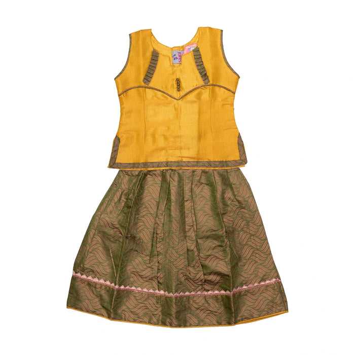 Pattu Pavadai Sattai Pair - Size 20 | South Indian Dress/ Traditional Dress/ Skirt And Top For Baby Girls - Long Skirts / Ghagra / Pavadai